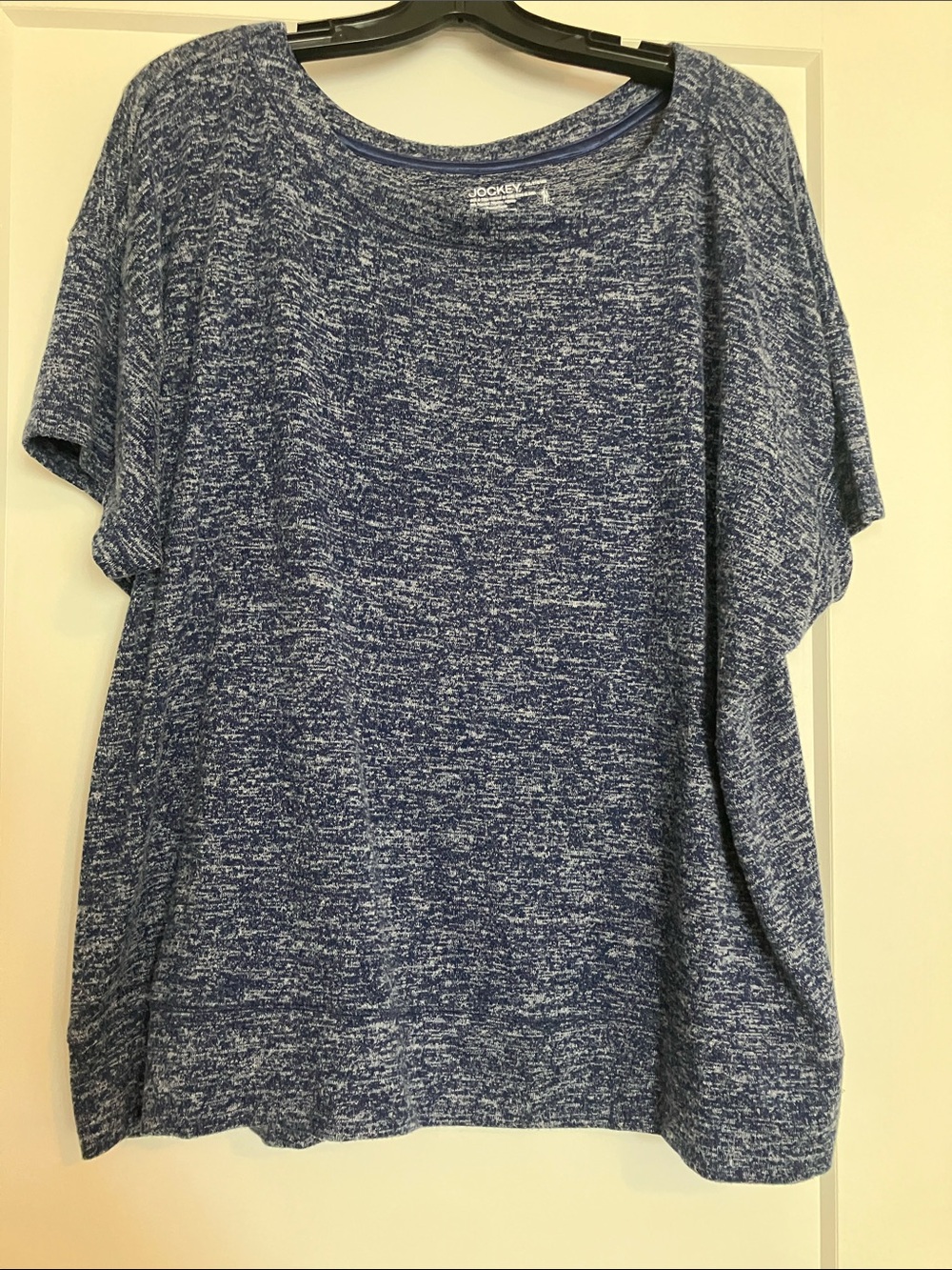 Jockey Women's Heathered Navy-Blue Short Sleeve Tee